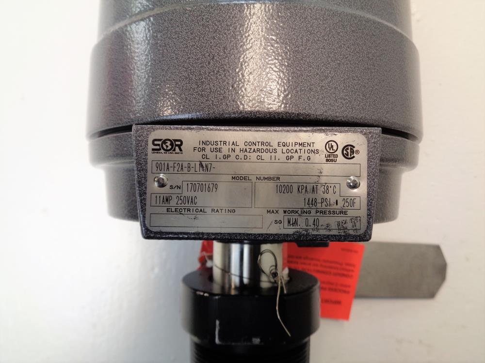 SOR Flow Detector Switch #901A-F2A-B-L1-N7, 1448 PSI